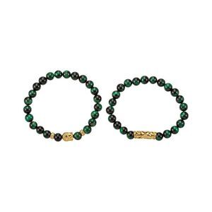 Eye Candy La Alloy Tiger Eye Buddha Set Bracelet